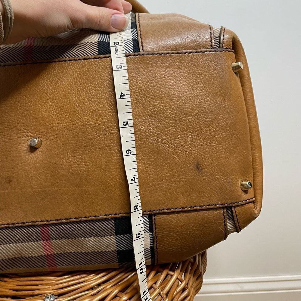 Burberry Nova Check Baby Bag Oversized Travel Duffle Purse Canvas Leather - Picture 3 of 16